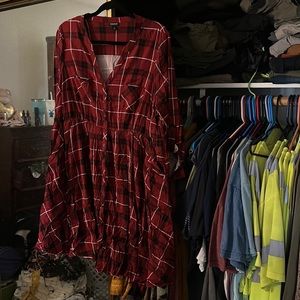 Torrid size 1 Red plaid tunic top